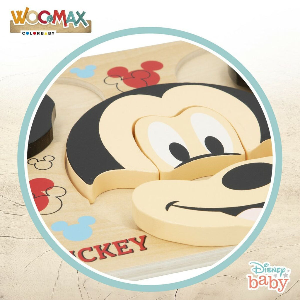 Kinder Puzzle aus Holz Disney Mickey Mouse + 12 Monate 6 Stücke (12 St
