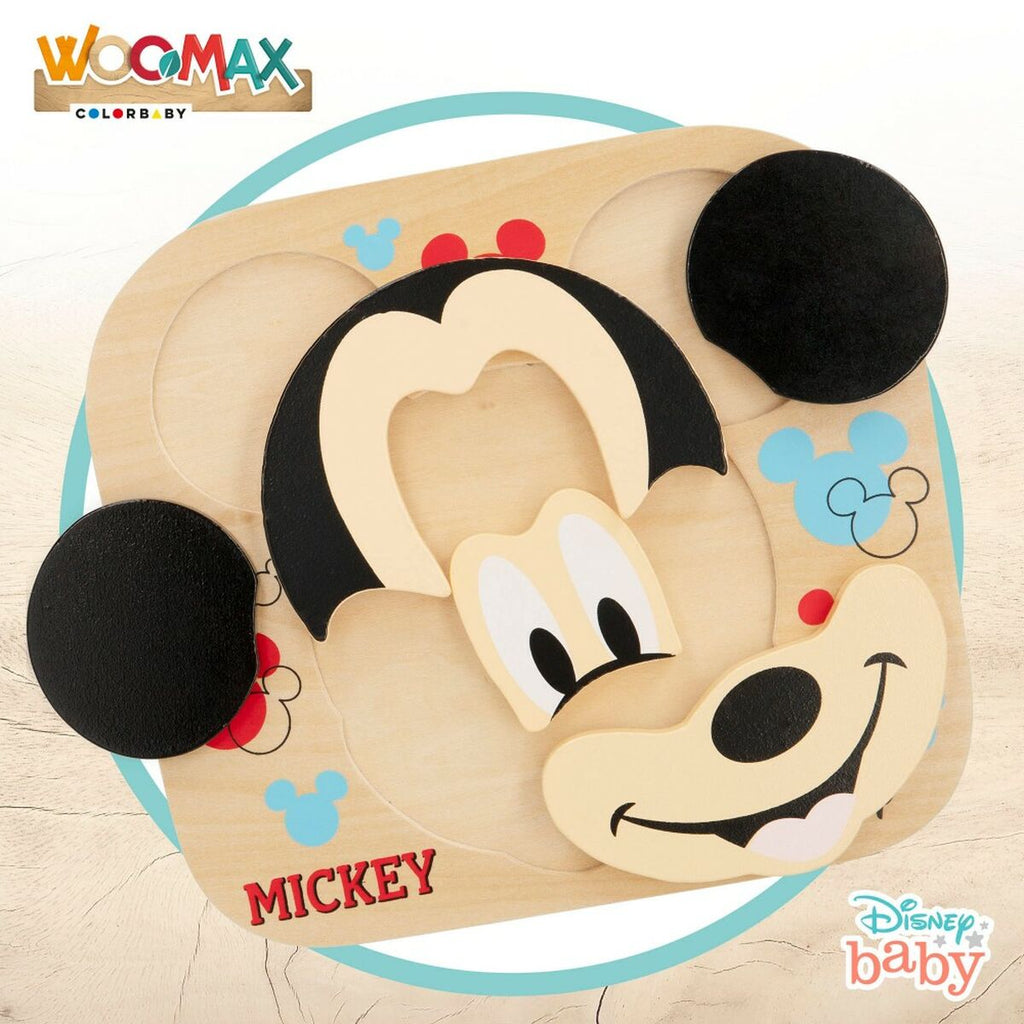 Kinder Puzzle aus Holz Disney Mickey Mouse + 12 Monate 6 Stücke (12 St