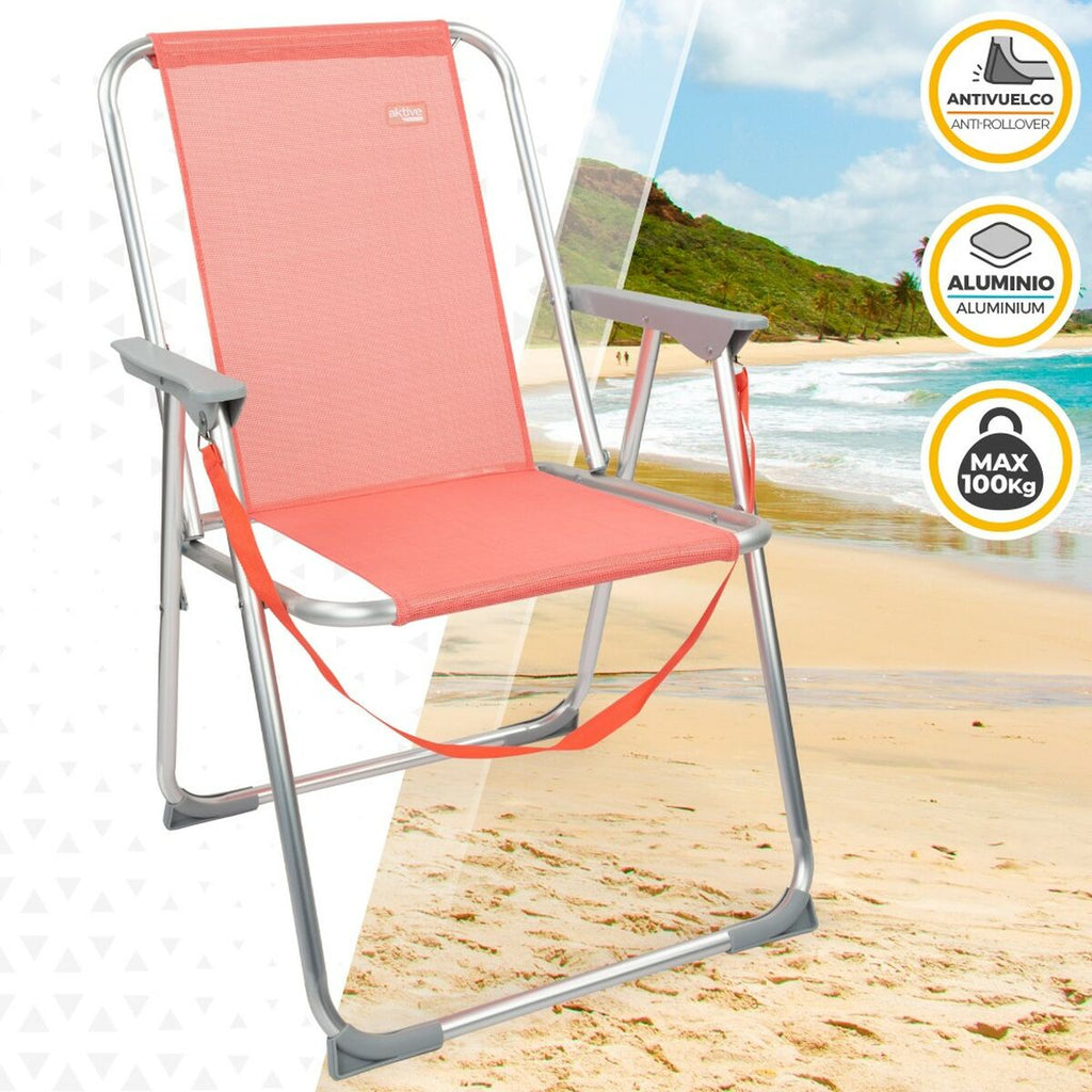 Gepolsterte Campingstuhl Aktive Flamingo Koralle 44 x 76 x 45 cm (4