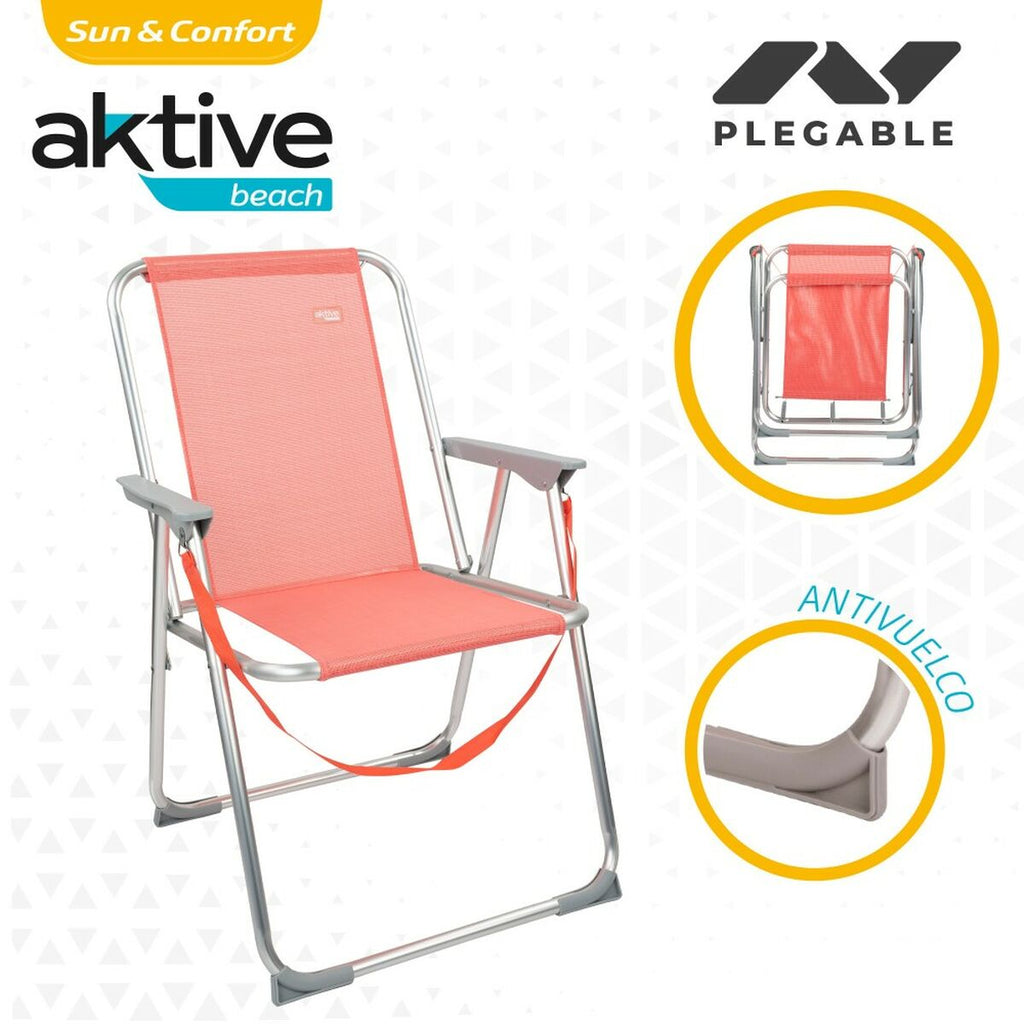 Gepolsterte Campingstuhl Aktive Flamingo Koralle 44 x 76 x 45 cm (4