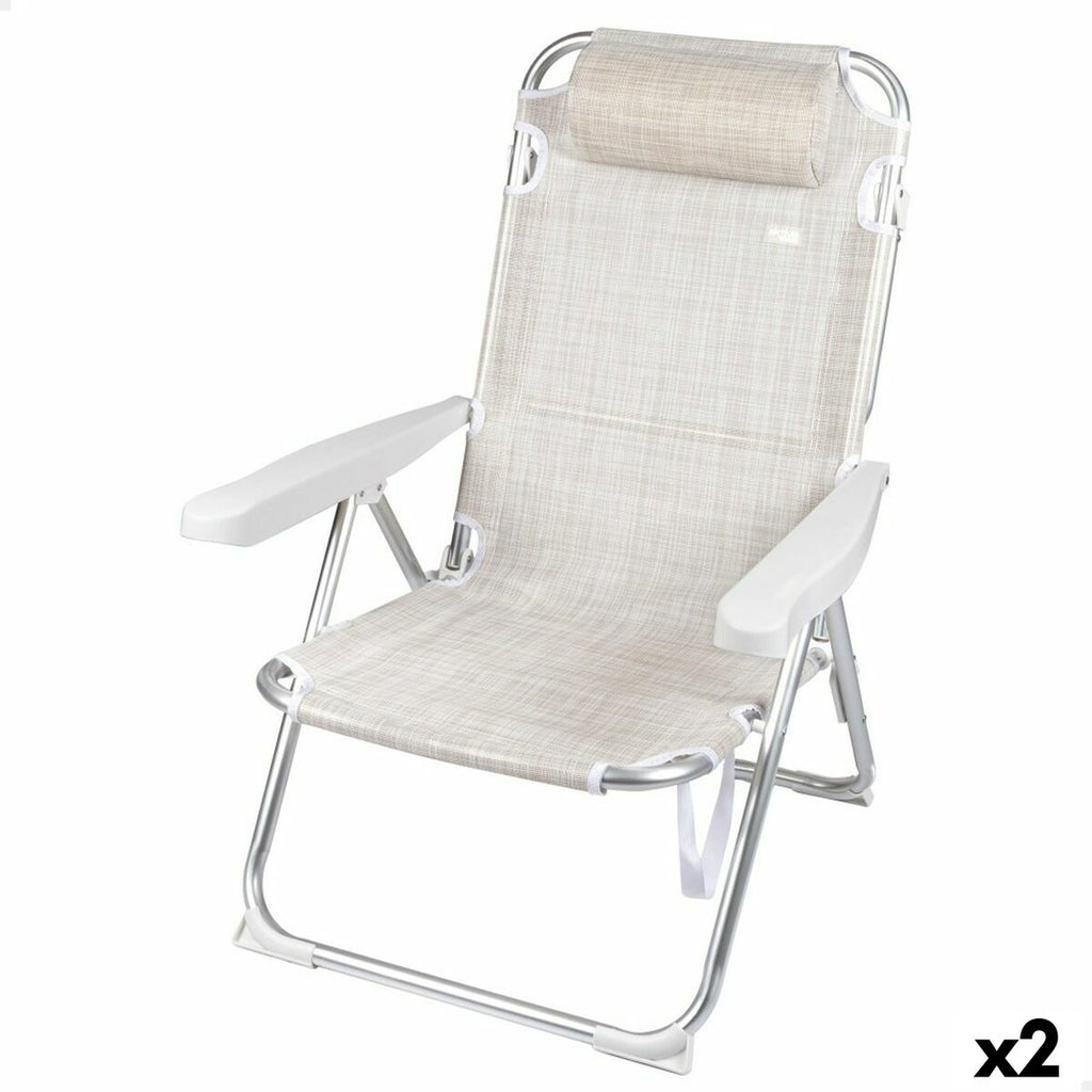 Gepolsterte Campingstuhl Aktive Ibiza 48 x 90 x 60 cm (2 Stück)