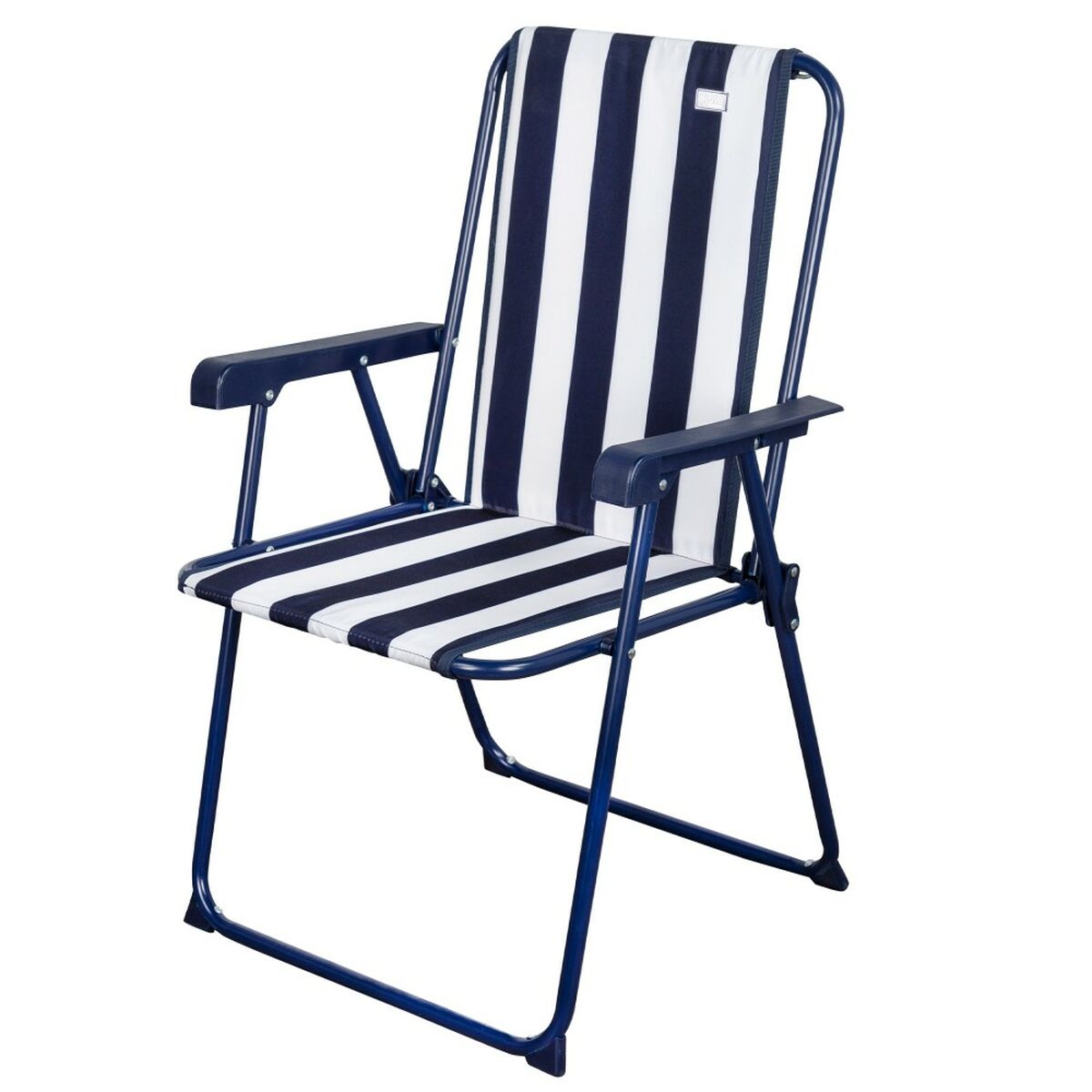 Gepolsterte Campingstuhl Aktive Gestreift Weiß Marineblau 43 x 85 x 47