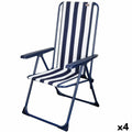 Gepolsterte Campingstuhl Aktive Gestreift Weiß Marineblau 46 x 101 x 5