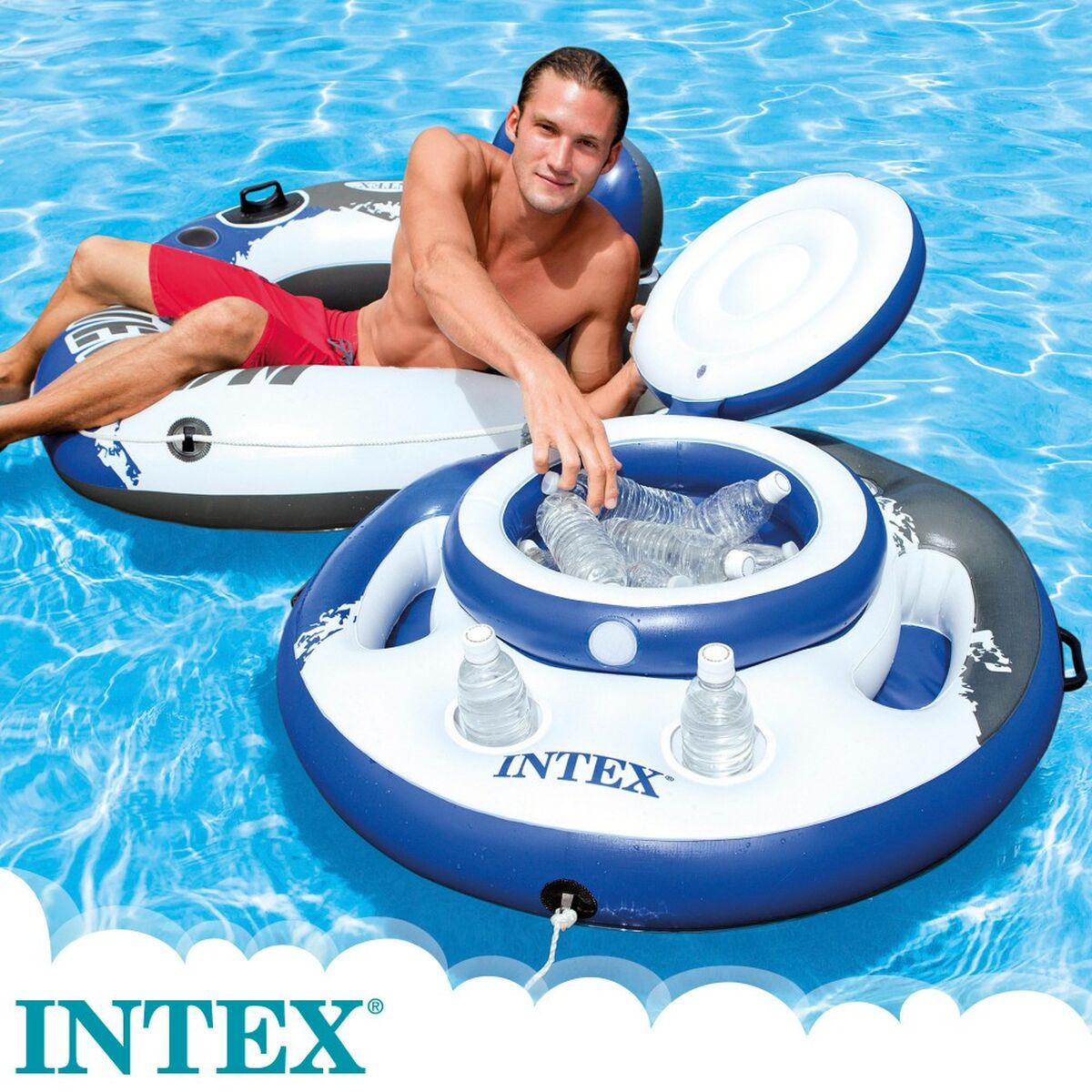 Aufblasbare schwimmfähige Kühlbox Intex Mega Chill 89 x 35 x 89 cm (6