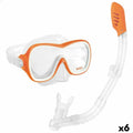 Taucherbrille mit Schnorchel Intex Wave Rider Orange (6 Stück)