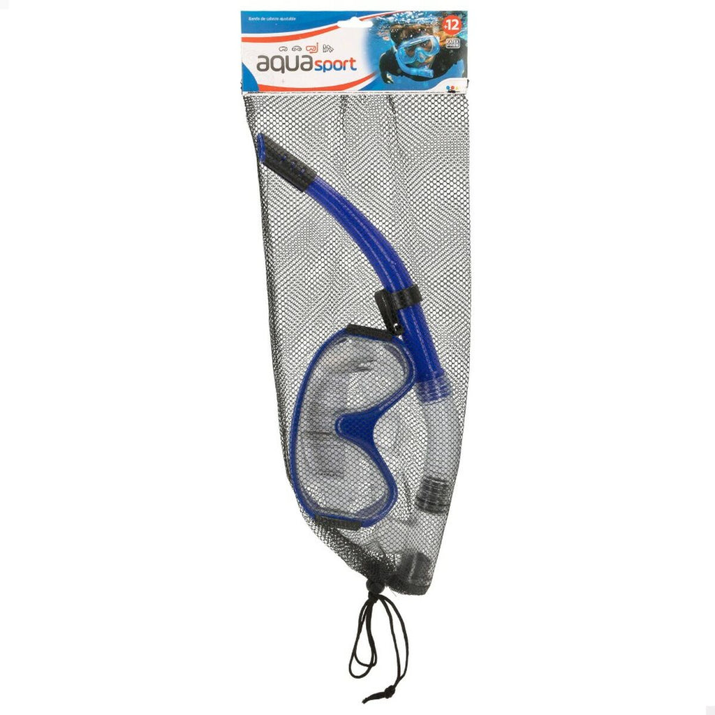 Taucherbrille mit Schnorchel AquaSport Gelb Blau (6 Stück)