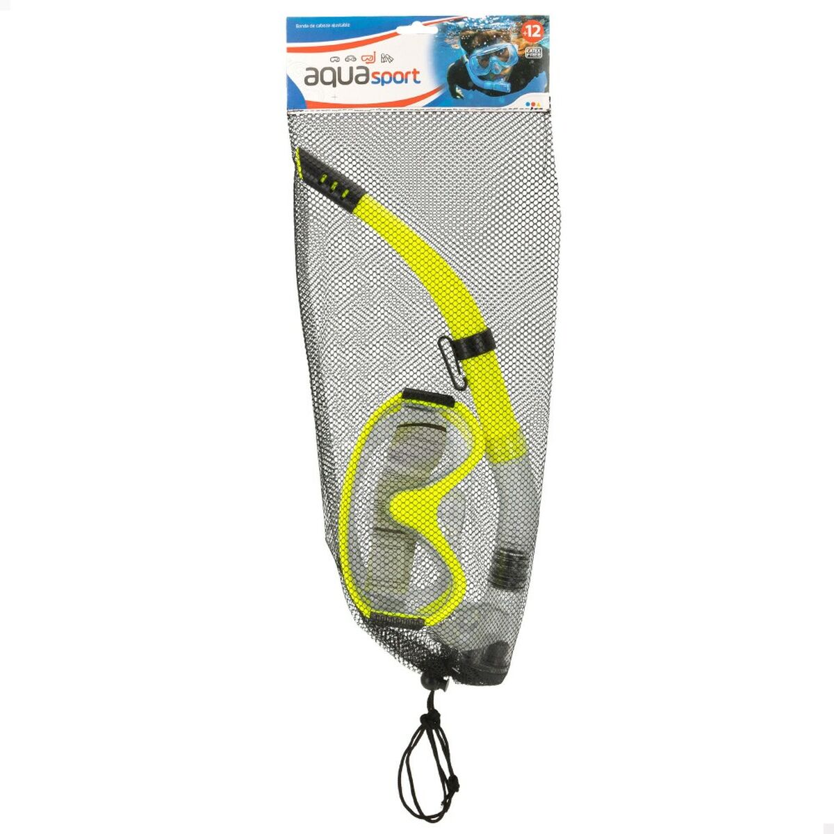 Taucherbrille mit Schnorchel AquaSport Gelb Blau (6 Stück)