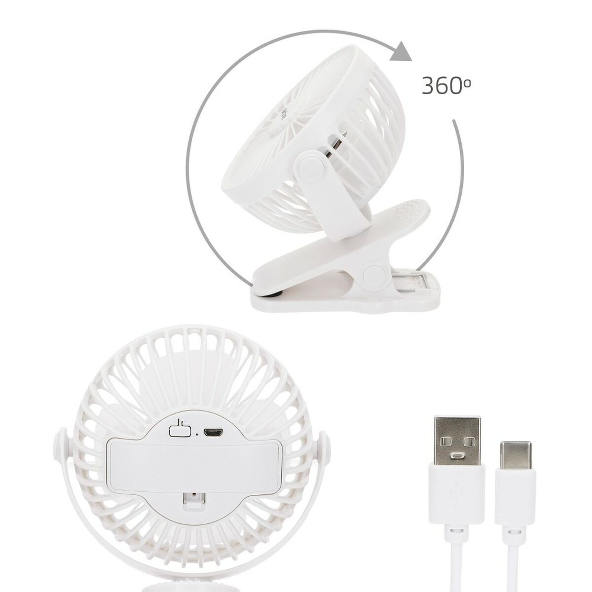Wiederaufladbarer Schreibtischventilator Aktive (6 Stück) – Bild 5 | LuxeStyle
