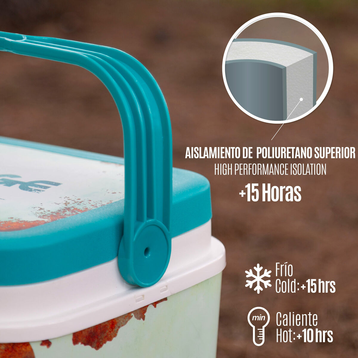 Robuste tragbare Kühlbox Aktive Blau Kunststoff 24 L 37 x 35 x 27 cm (