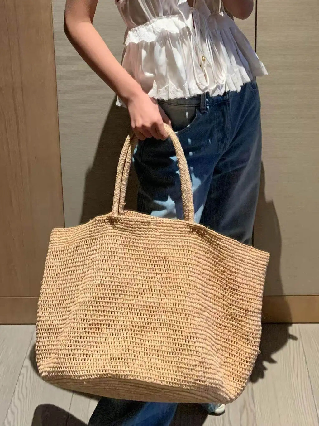 Strand-Strohtasche XL