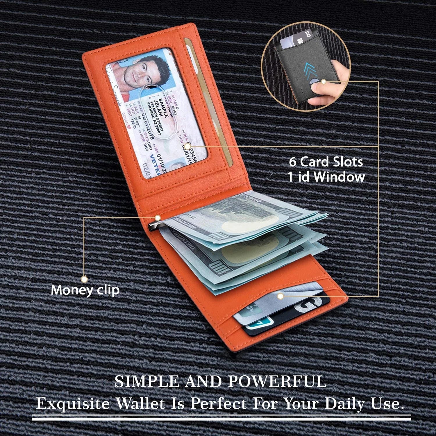 Carbon Geldclip Slim · Kartenhalter RFID