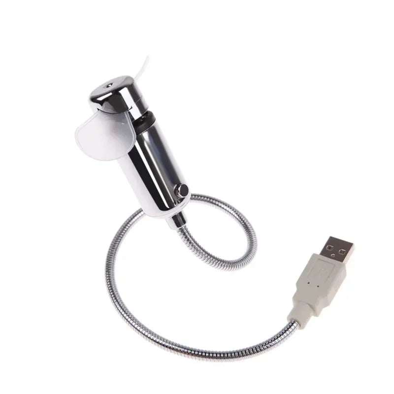 Mini-USB-Ventilator mit LED-Uhr · flexibel & leise (Schreibtisch-Gadget)