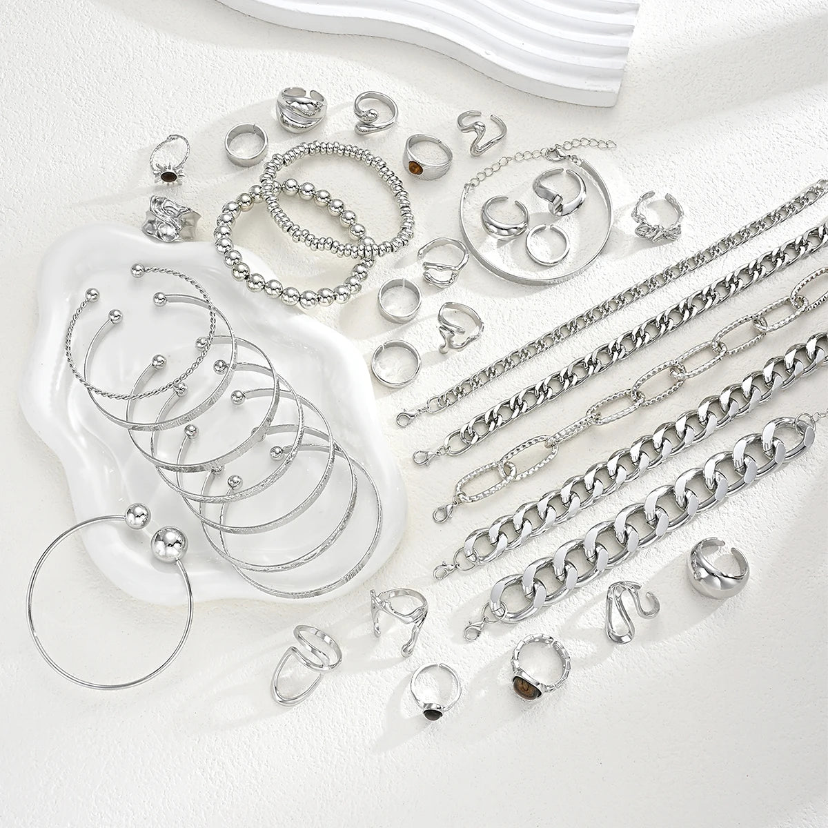 Bangle-Armreif Set 3-tlg stapelbar