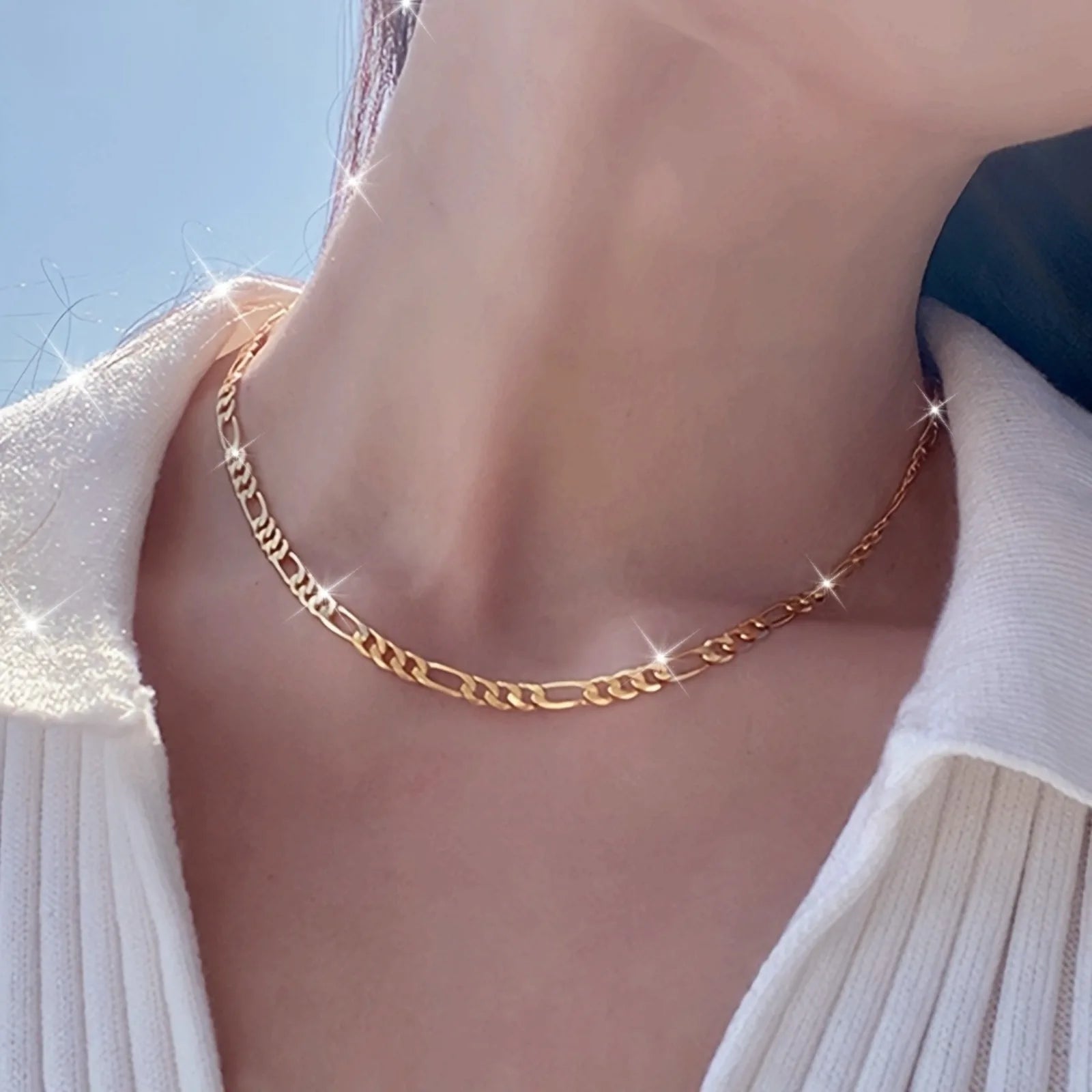 Figaro-Kette 5mm · Herren PVD Gold/Silber