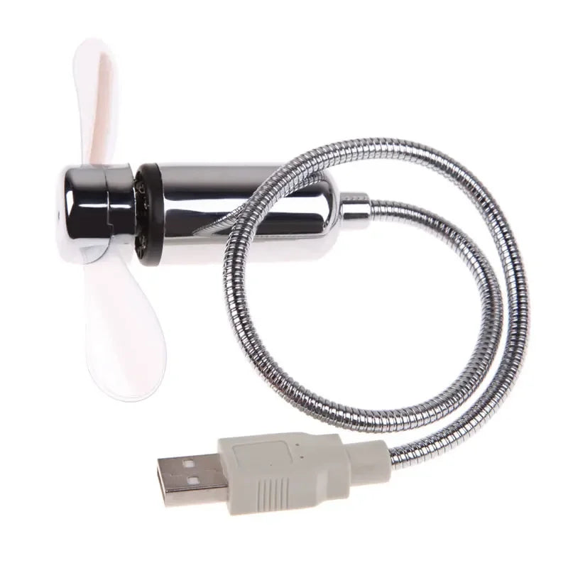 Mini-USB-Ventilator mit LED-Uhr · flexibel & leise (Schreibtisch-Gadget)