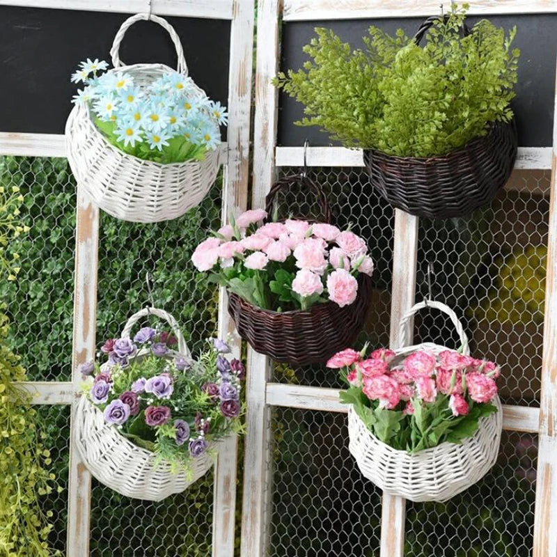 Rattan-Wandvase Boho