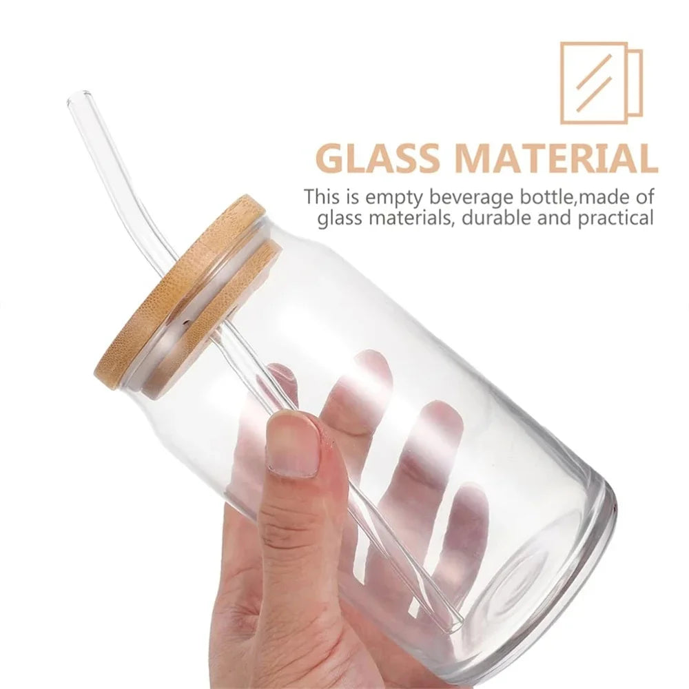 Glas-Trinkflasche · Bambusdeckel