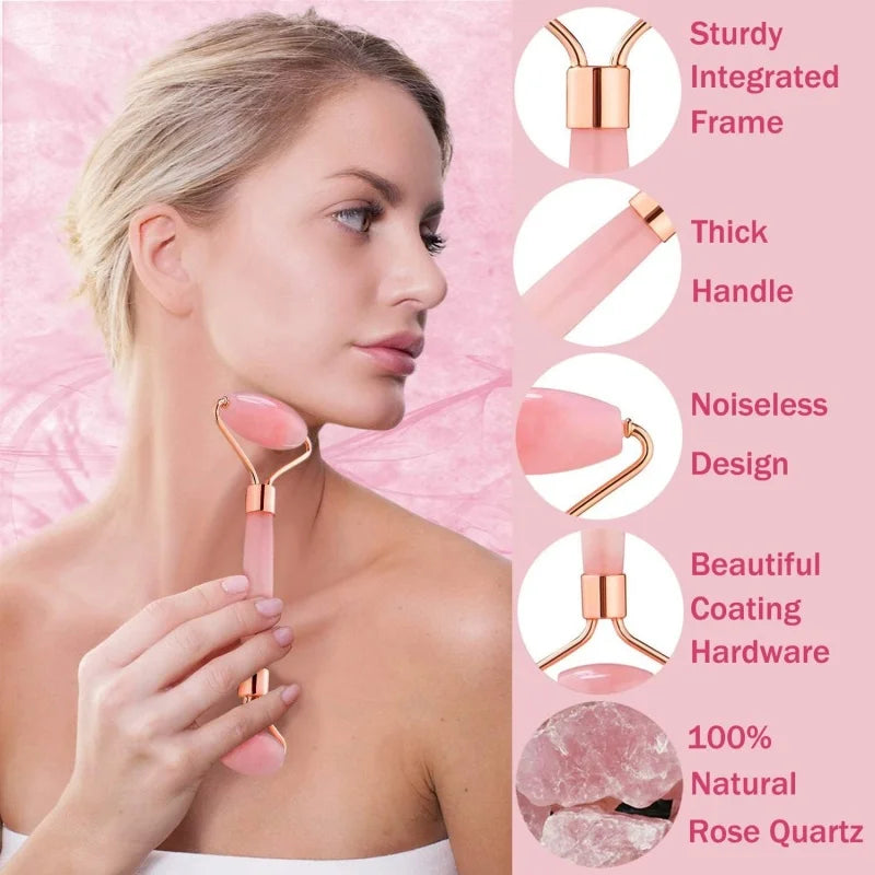 Gua Sha & Gesichtsroller Set (2-tlg) · Kühl-Massage für Gesicht, Hals & Augen