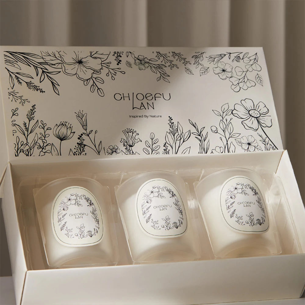 Aroma-Sojakerzen 3er-Set · Geschenkbox