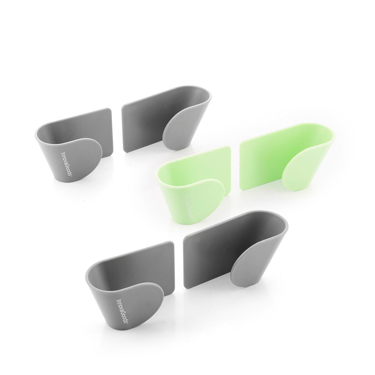Set von 3 selbstklebenden Haltern für Topfdeckel Smarack InnovaGoods Modelo Smarack Grau ·