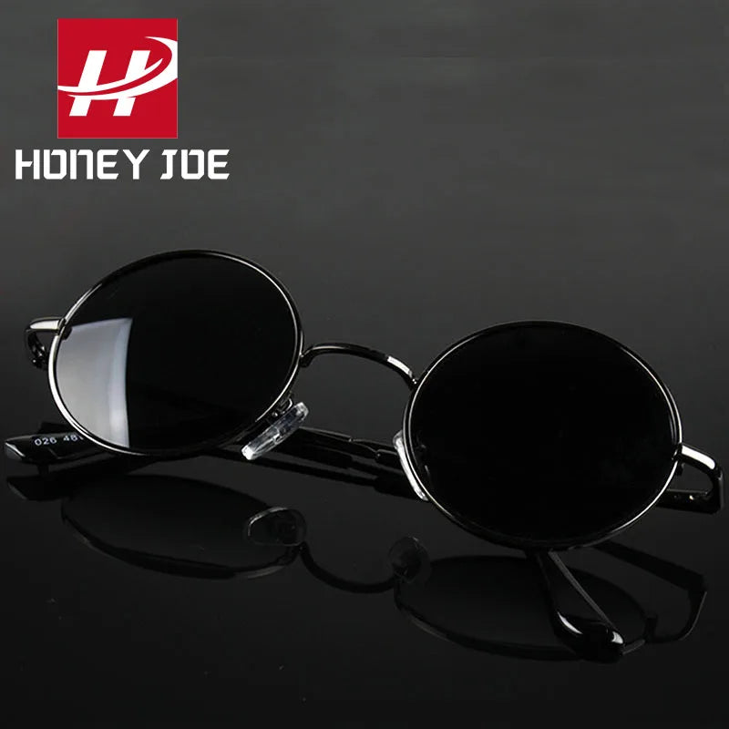 Retro-Rundbrille mit Metallrahmen, UV400 – LuxeStyle