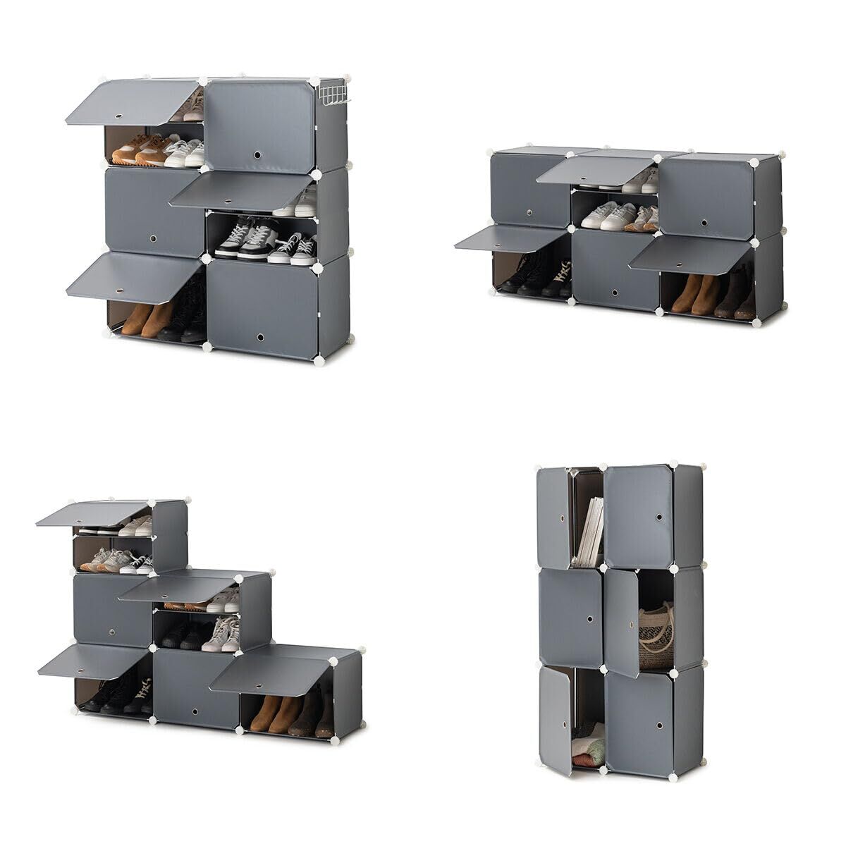 Tragbares Modul-Schuhregal InnovaGoods Grau · Generalüberholt (Note A)