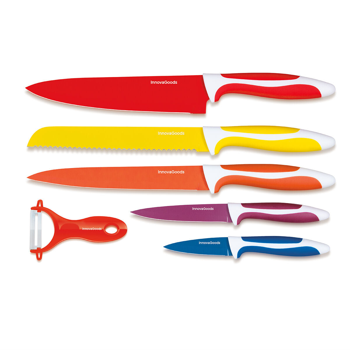 Keramikmesserset mit Sparschäler Knoolvs InnovaGoods 6 Stücke – LuxeStyle Schweiz