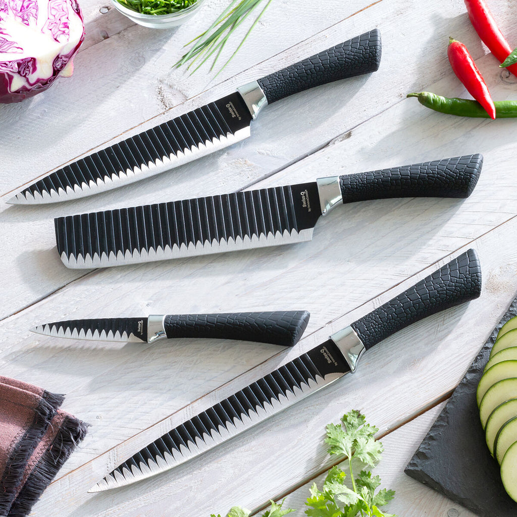 Messerset Black Shark Swiss·Q Namiutsu InnovaGoods 4 Stücke – LuxeStyle Schweiz