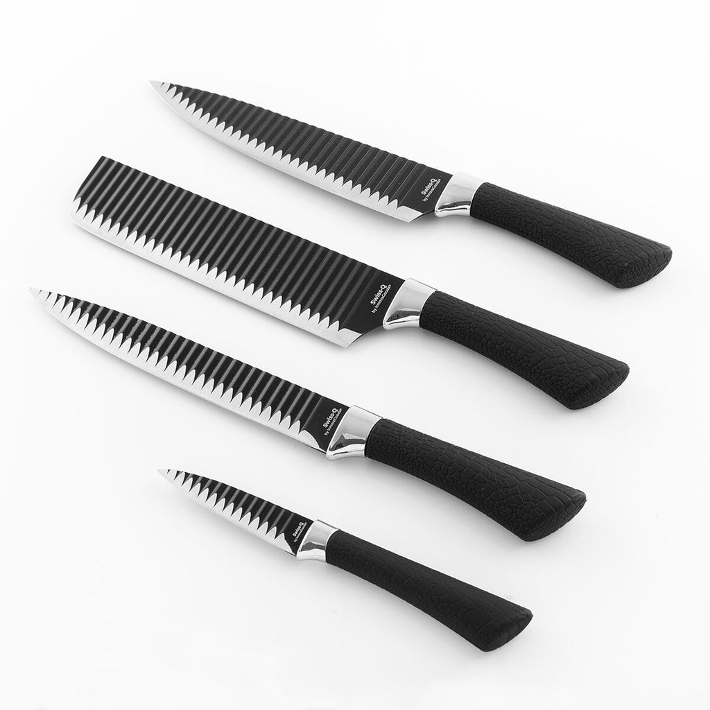 Messerset Black Shark Swiss·Q Namiutsu InnovaGoods 4 Stücke – LuxeStyle Schweiz