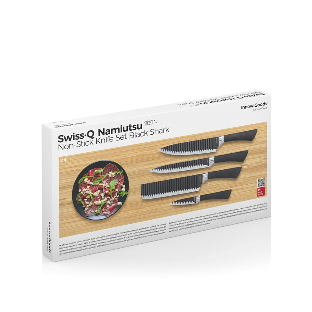 Messerset Black Shark Swiss·Q Namiutsu InnovaGoods 4 Stücke – LuxeStyle Schweiz