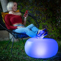 Aufblasbarer Hocker mit mehrfarbiger LED-Beleuchtung und Fernbedienung