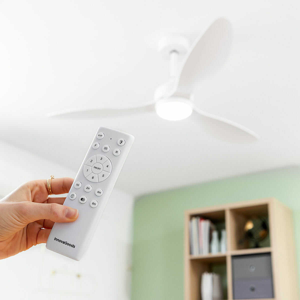 Deckenventilator mit LED-Licht und 3 ABS-Flügeln Flaled InnovaGoods We