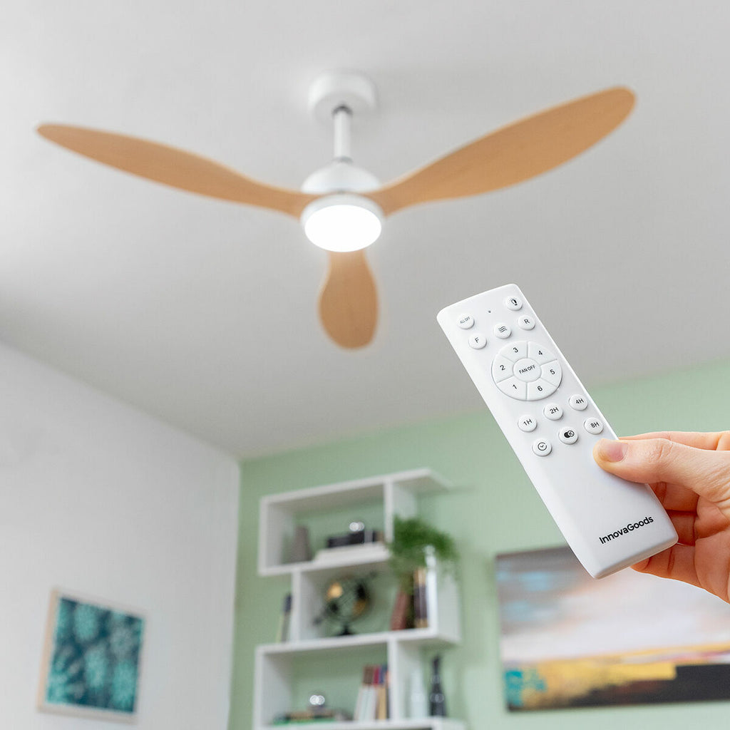 Deckenventilator mit LED-Licht und 3 ABS-Flügeln Wuled InnovaGoods Hol