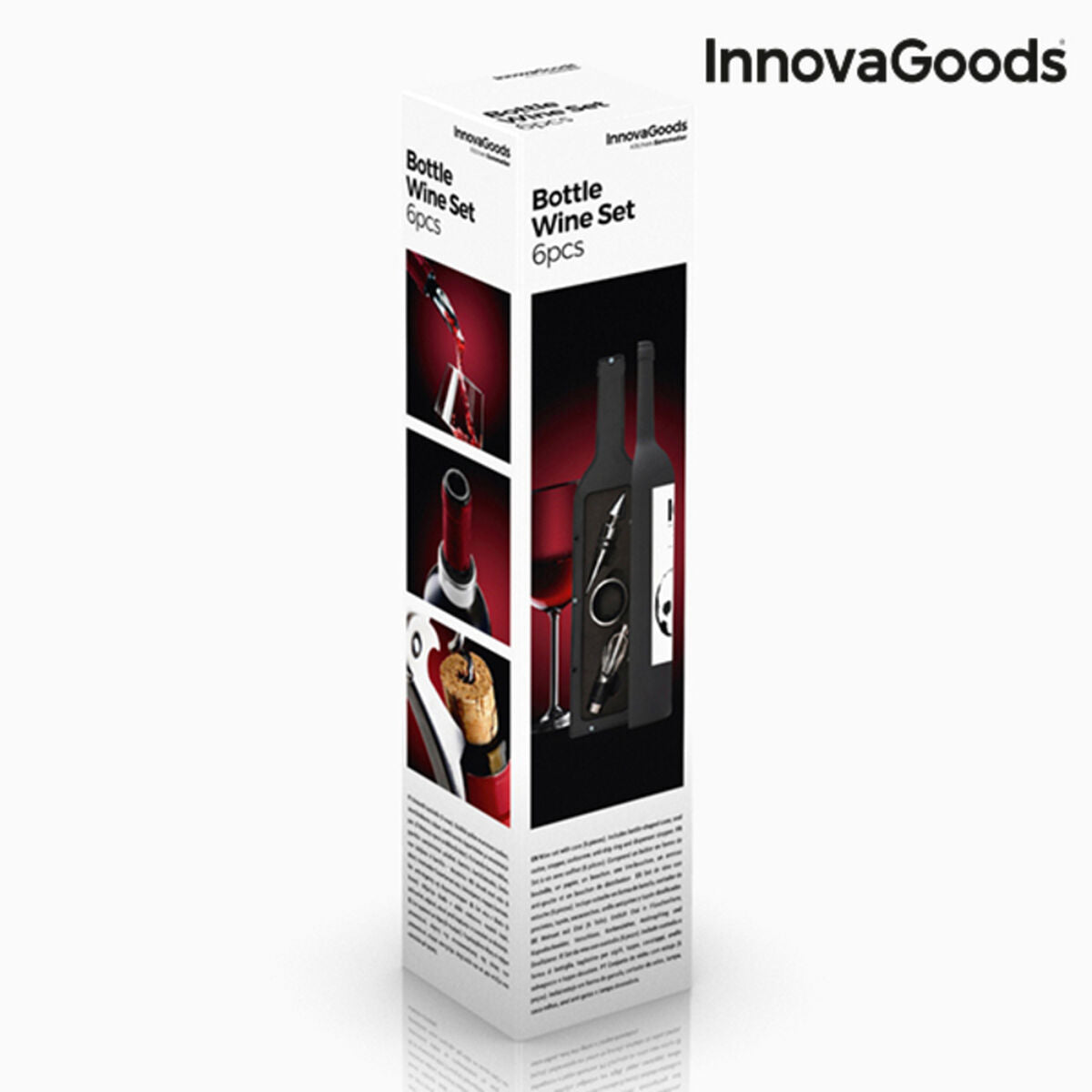 Wein-Zubehörset in Flaschenoptik InnovaGoods Schwarz Metall Edelstahl · Generalüberholt (N