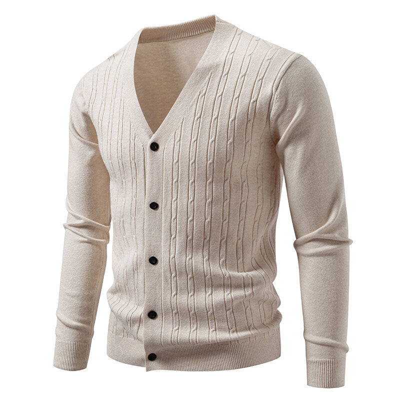 Herren Strick-Cardigan mit V-Ausschnitt – Bild 11 | LuxeStyle