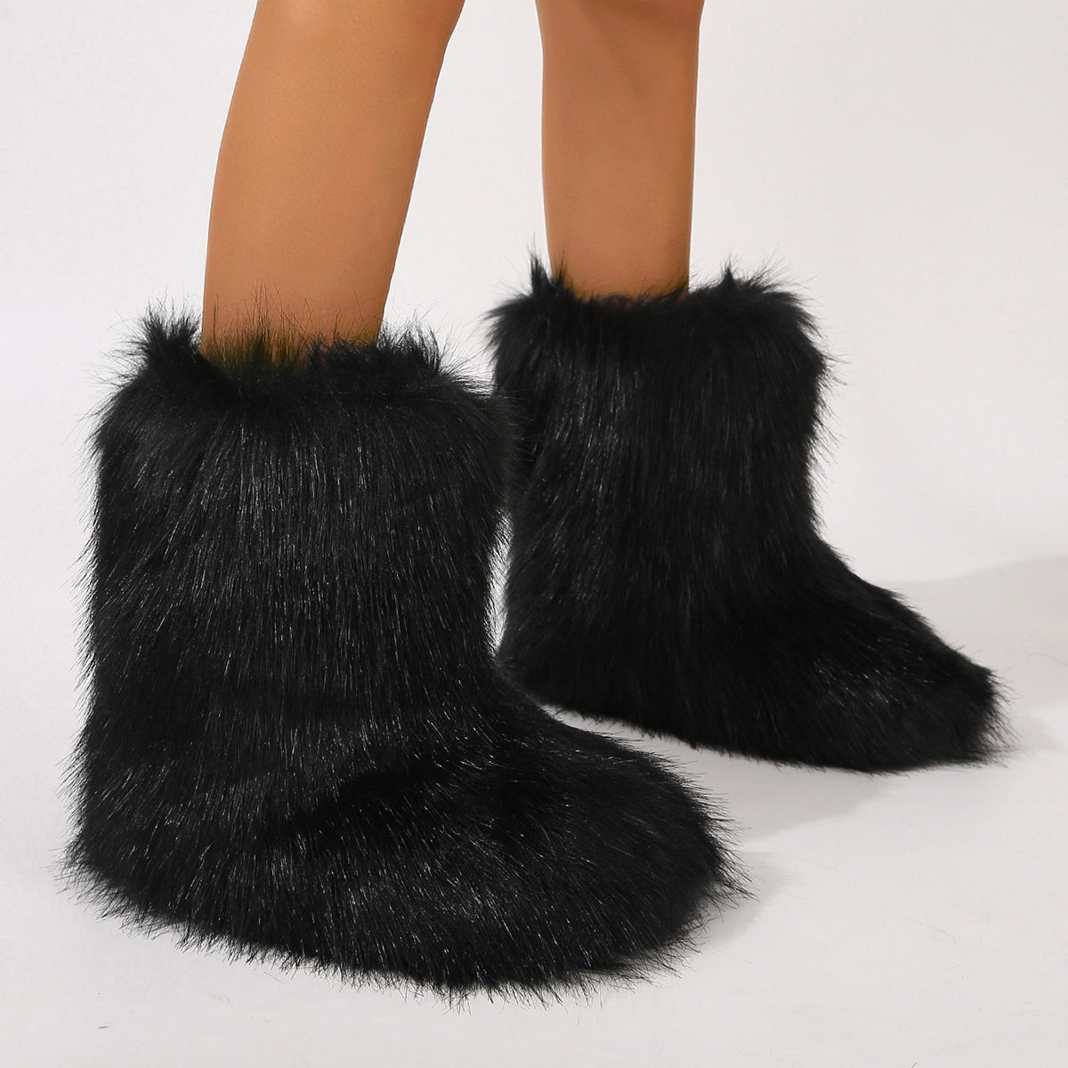 Winter Mid-Calf Stiefel aus Faux Fell