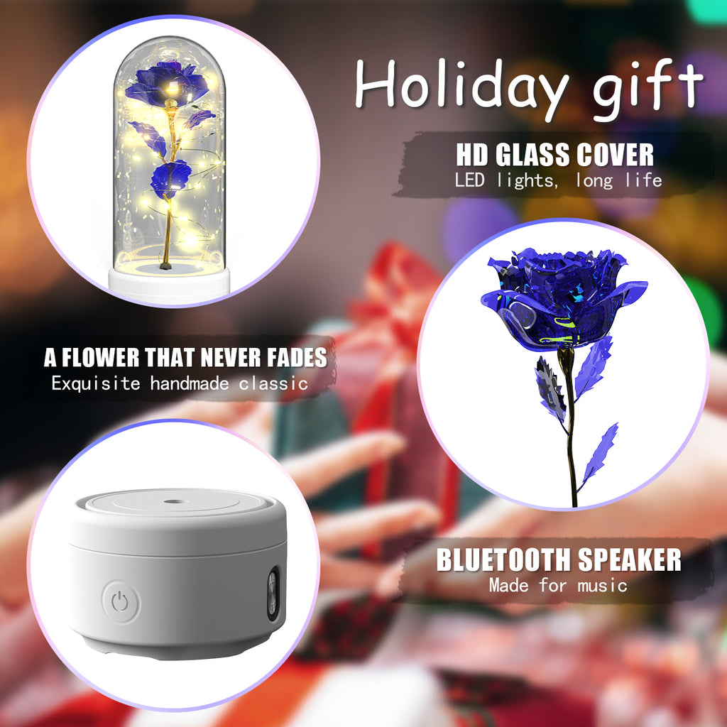LED Rose mit Bluetooth-Speaker im Glas