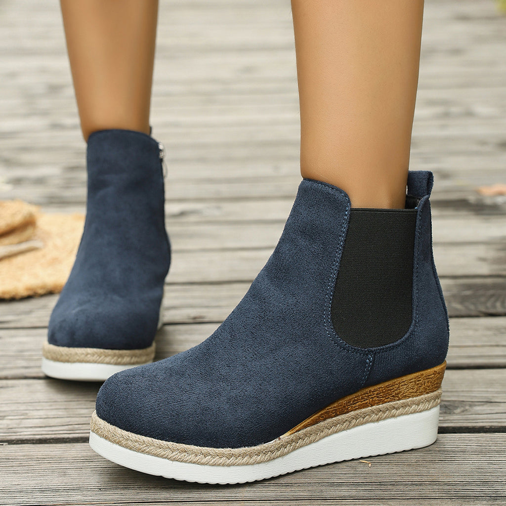 Mid-Calf Wedge Stiefeletten – Bild 9 | LuxeStyle