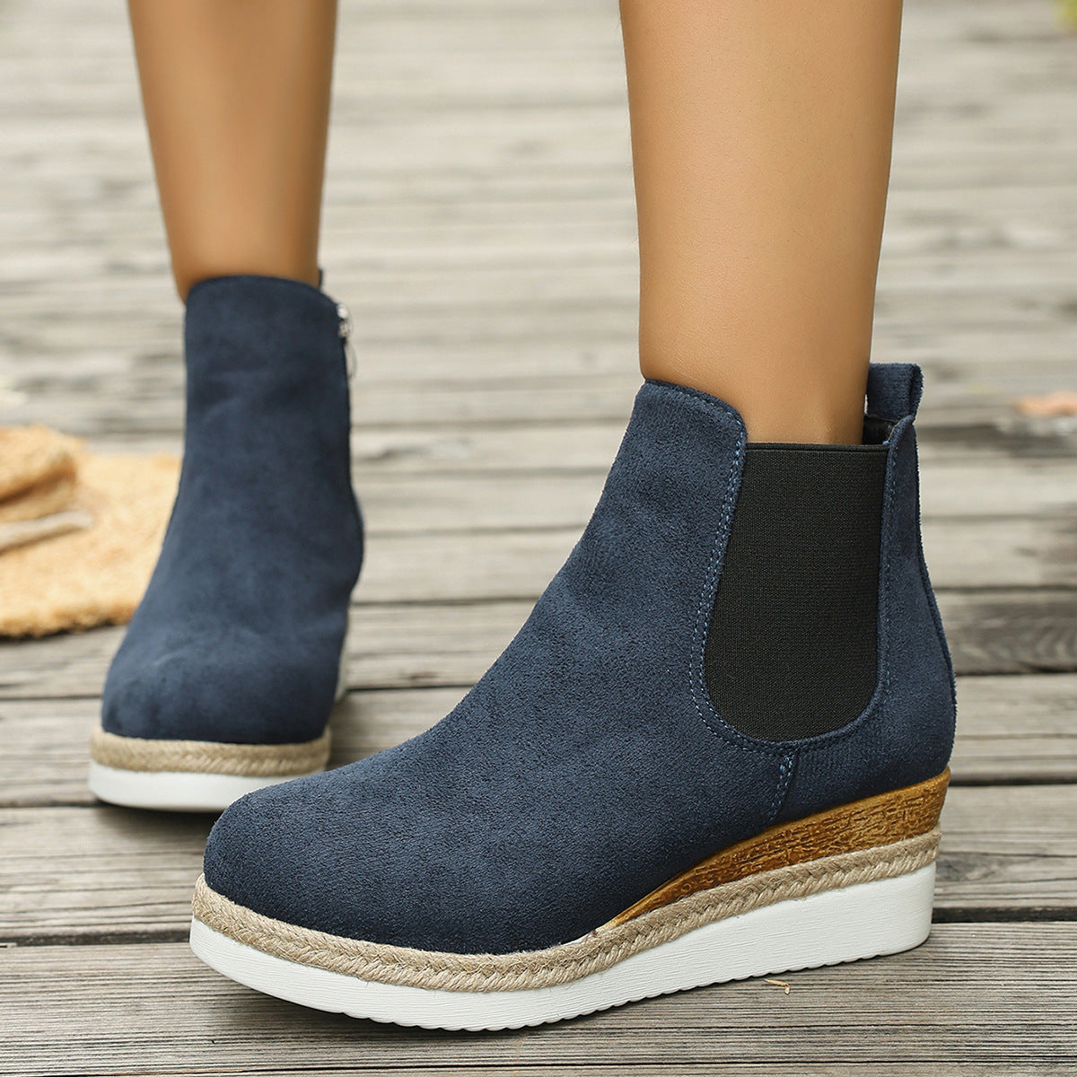 Mid-Calf Wedge Stiefeletten – Bild 9 | LuxeStyle