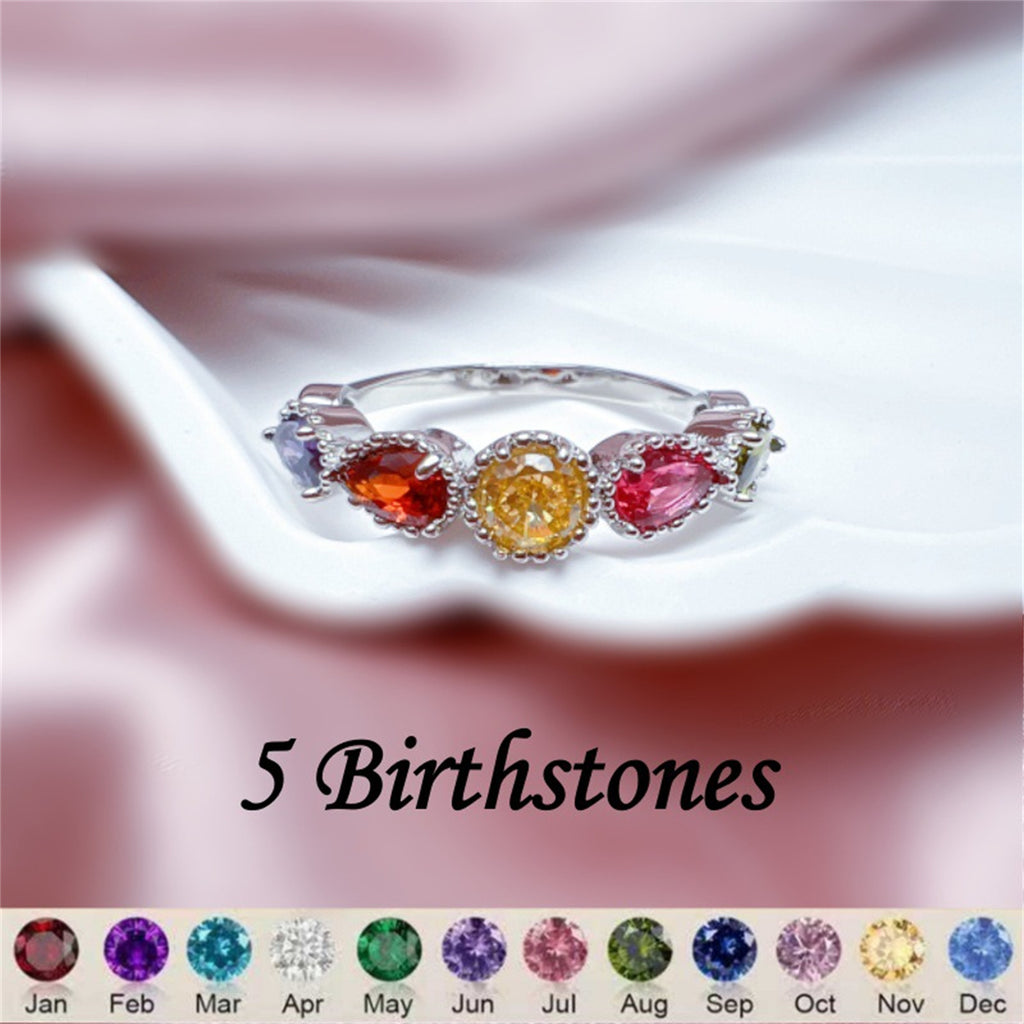 Geburtsstein-Ring mit verschiedenen Formen