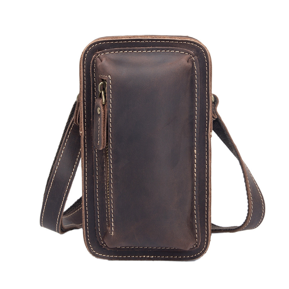 Männliche Brusttasche aus Vollkornleder