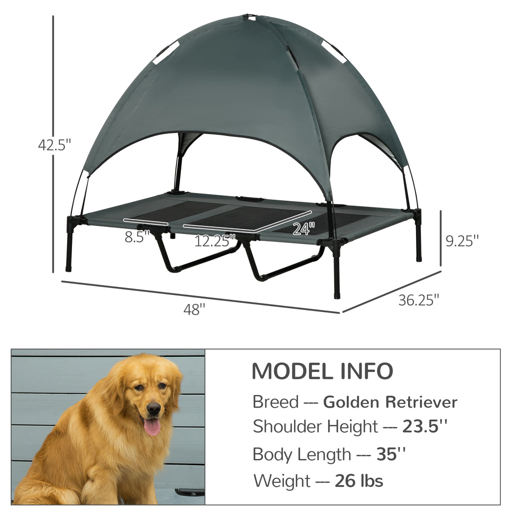 Portables Hochgelegenes Hundebett mit UV-Canopy