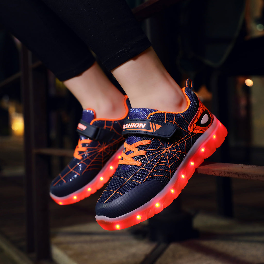 LED Leuchtschuhe 26-37 USB aufladbar Klettverschluss