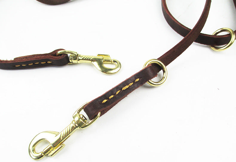 Hundeleine aus Rindsleder mit Doppelkarabiner – Bild 7 | LuxeStyle