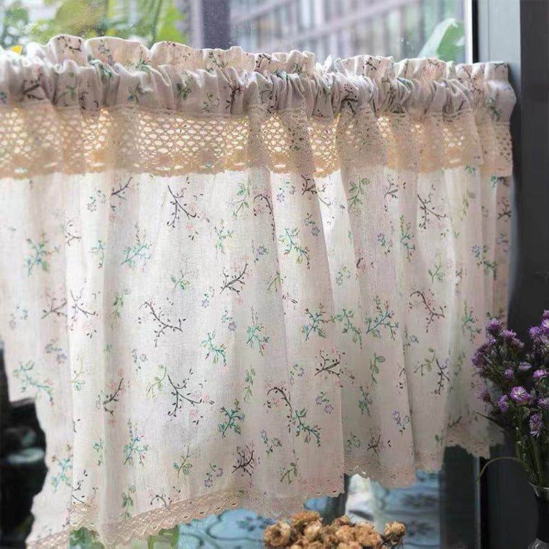 Vorhang „Amerikanischer Landhausstil“ mit Blumenmuster