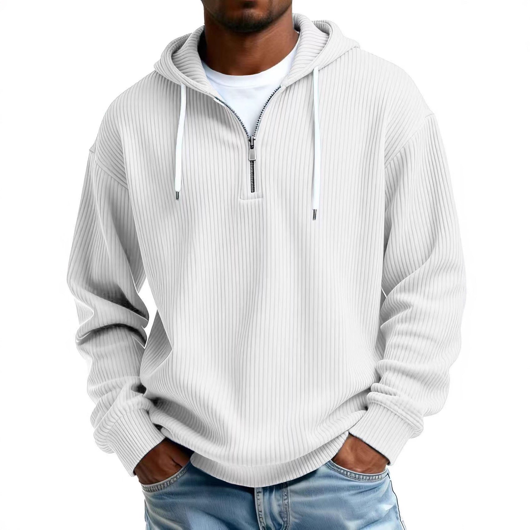 Herren Kapuzenpullover aus Cord – Ansicht 3
