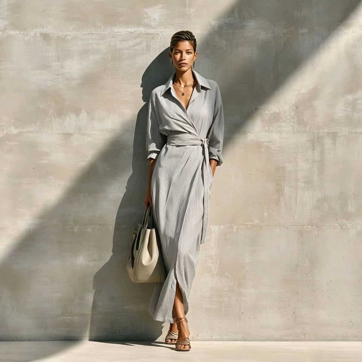 Lange A-Linien-Top-Jacke mit Kordelzug – Bild 9 | LuxeStyle