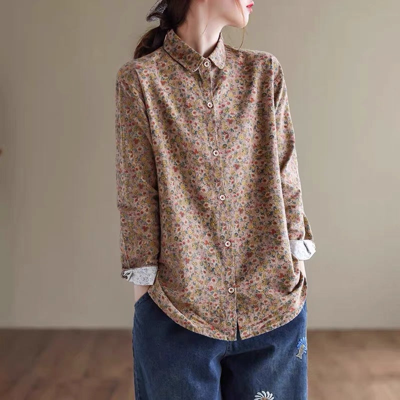 Bluse mit Blumenmuster, langärmlig