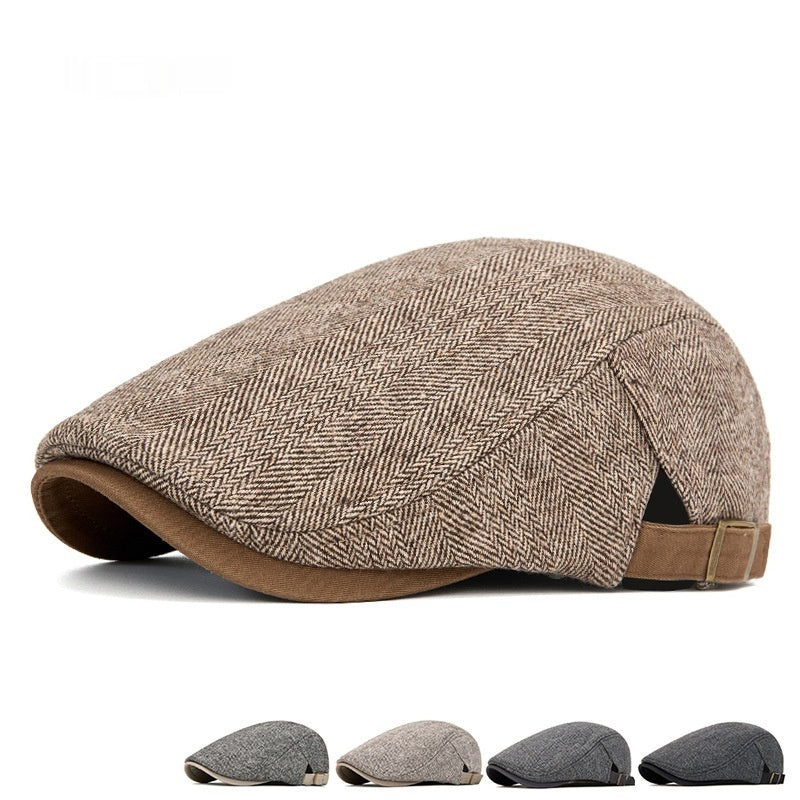 Herringbone Schiebermütze in Beige