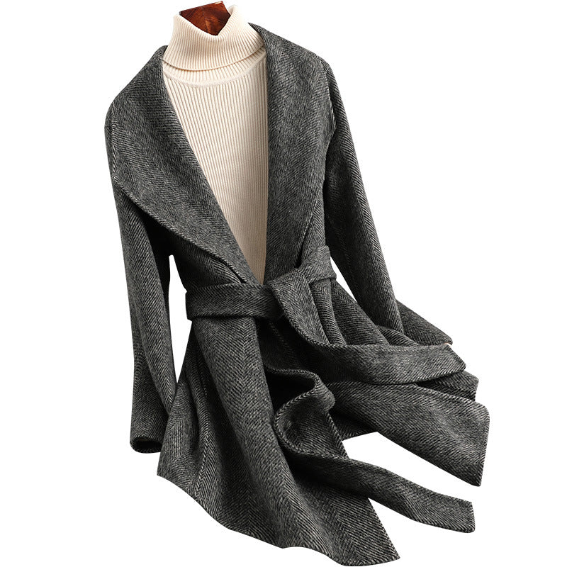 Eleganter Mid-Long Wollmantel für Damen